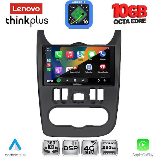 Lenovo Car Audio System for Renault Logan BMW X2 / X6 Dacia Duster / Logan / Sandero 2006-2012 (Bluetooth/USB/WiFi/GPS/Apple-Carplay/Android-Auto) with 9" Touch Screen