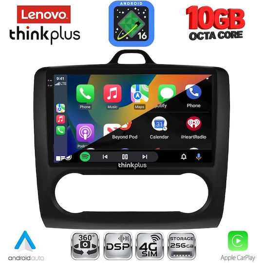 Lenovo Auto-Audiosystem für BMW X2 / X6 und Ford Focus 2005–2012 mit Klima (Bluetooth/USB/WiFi/GPS/Apple CarPlay/Android Auto) und 9"-Touchscreen