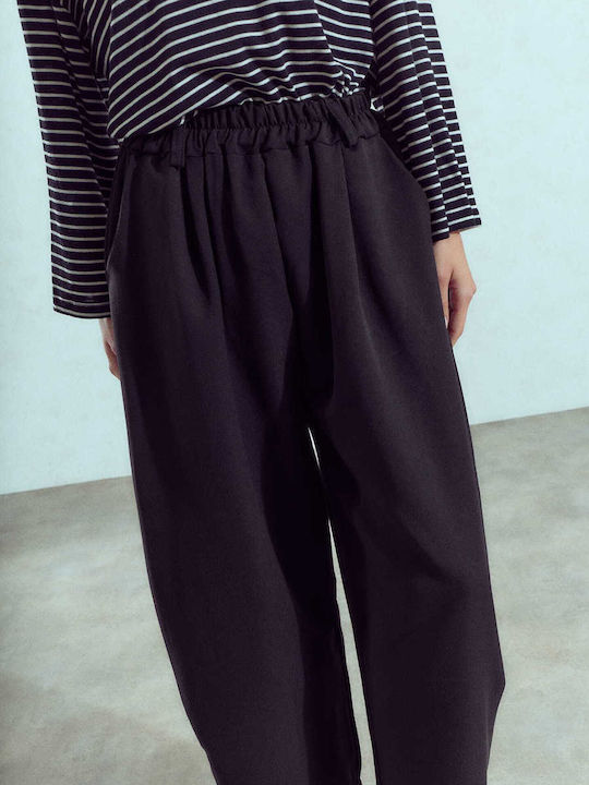 Women's Balloon Loose Fit Trousers Black