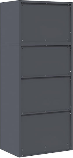 Metall-Aufbewahrungsschrank mit 2 Schubladen L60 x B40 x H145 cm