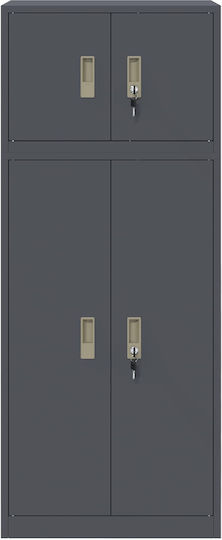 Metall-Aufbewahrungsschrank mit 2 Schubladen L60 x B40 x H145 cm