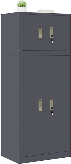 Metall-Aufbewahrungsschrank mit 2 Schubladen L60 x B40 x H145 cm