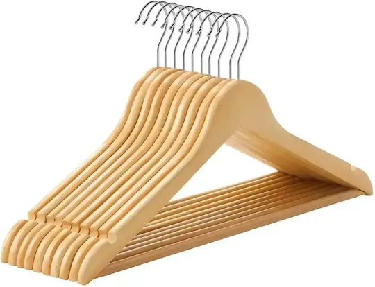 Songmics Kleiderbügel aus Holz, Gelb, 10 Stück