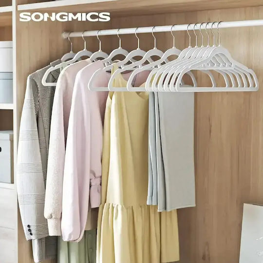 Songmics Κρεμάστρα Ρούχων Λευκή 20τμχ