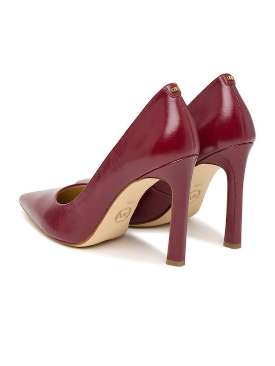Rote Pumps aus Leder mit hohem Absatz