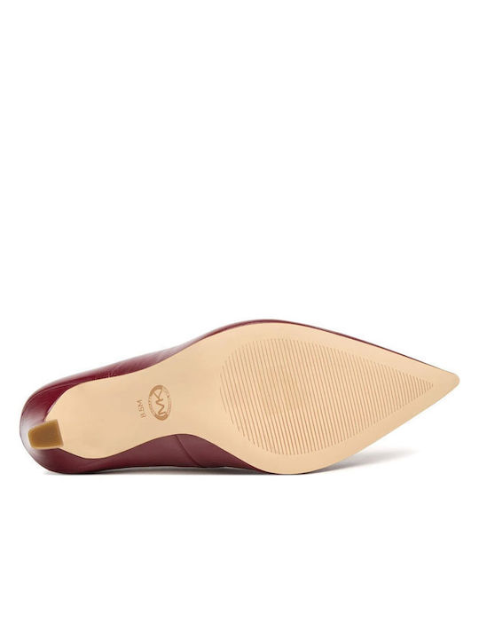 Rote Pumps aus Leder mit hohem Absatz