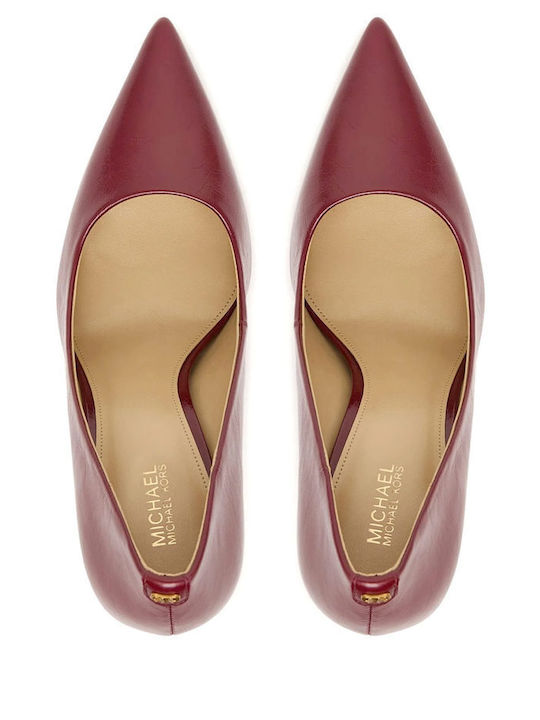 Rote Pumps aus Leder mit hohem Absatz
