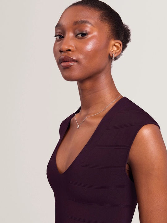 Lila Midi-Abendkleid