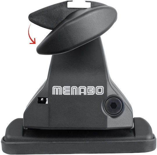 Menabo Komplettes Set Autodachträger Aluminium Omega Plus M 112 cm Silber für Alfa Romeo 156 SportWagon 5 Türen 2000>2005-2 Stück 10690 Mb+14720 Mb Mp.ar.14720/mb-omgps-5