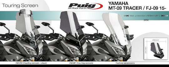 Puig Vizieră transparentă motocicletă Touring pentru Yamaha Tracer 900 2015-2017 7646W