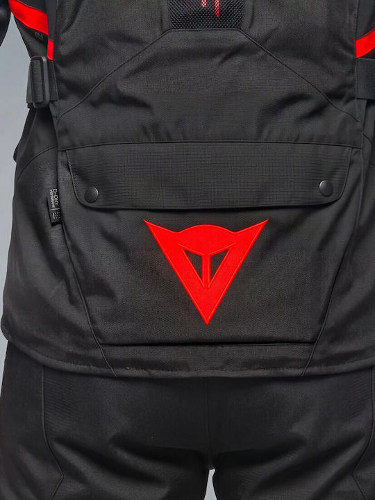 Tempest 4 D-Dry Men's 4 Seasons Waterproof Riding Jacket Black/Black/Red