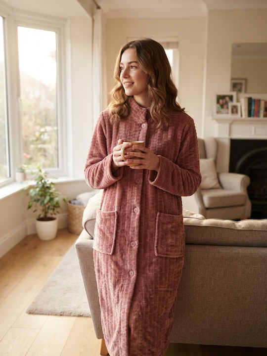 Passion Winter-Bademantel für Damen in Altrosa