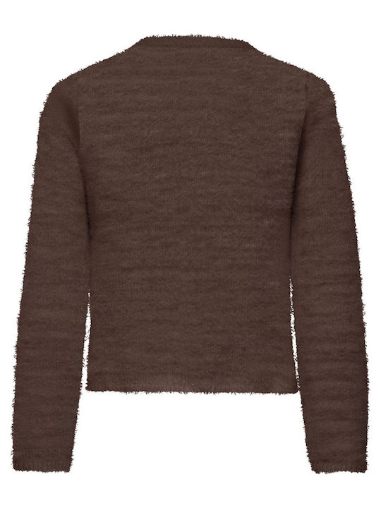Only Къса Дамска Плетена Жилетка с Копчета Bracken Brown
