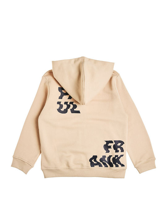 Kinder-Sweatshirtjacke mit Taschen Beige