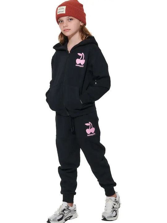 Body Action Set de Hanorace Fleece pentru Copii, cu Glugă și Buzunare, Negru