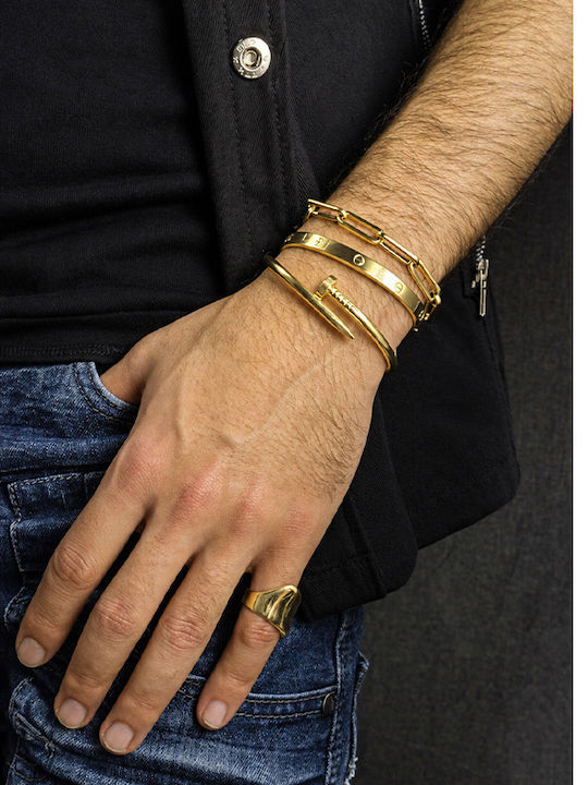 Theodora's Jewellery Lanț de Mână din Oțel Inoxidabil Placat cu Aur JT-B019-Auriu