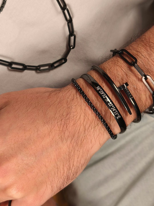 Theodora's Jewellery Brățară din Oțel Inoxidabil JT-B019-Neagră