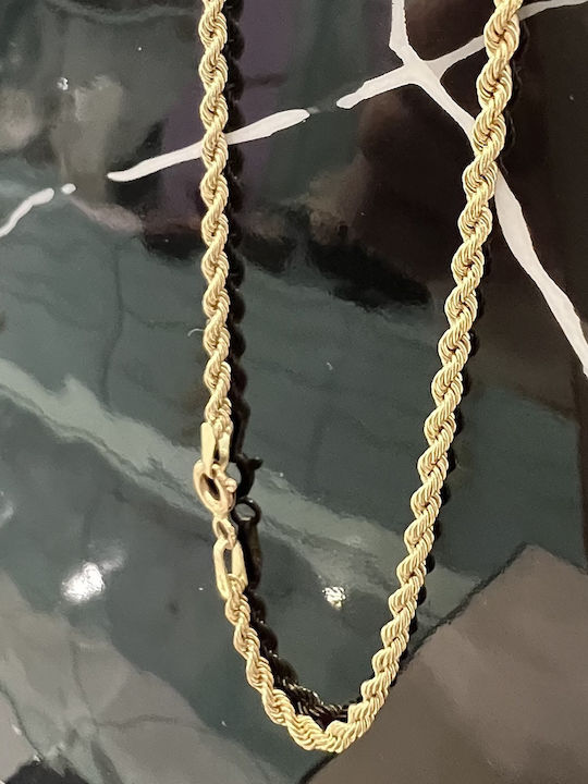 Colier de Gât Răsucit pentru Femei, din Aur de 14K, Lungime 45 cm