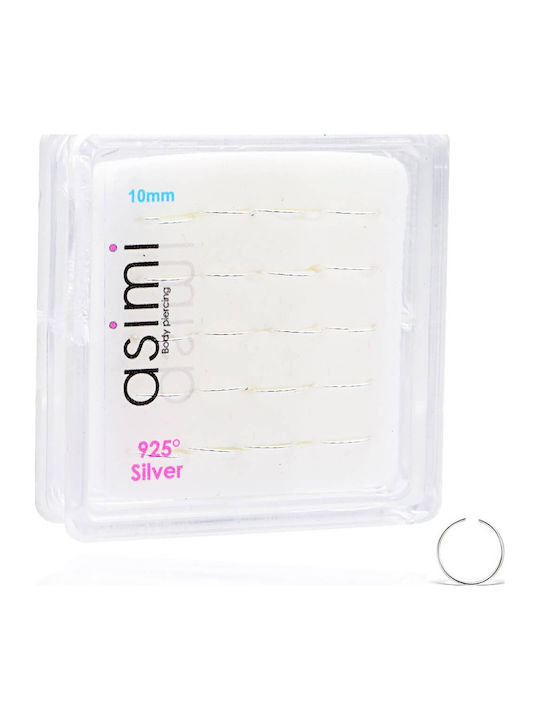 Asimi Body Piercing Silver Nose Hoop Earring 10mm