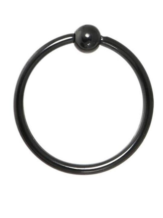 Asimi Body Piercing Steel Nose Ring Ball 8 x 2mm Black