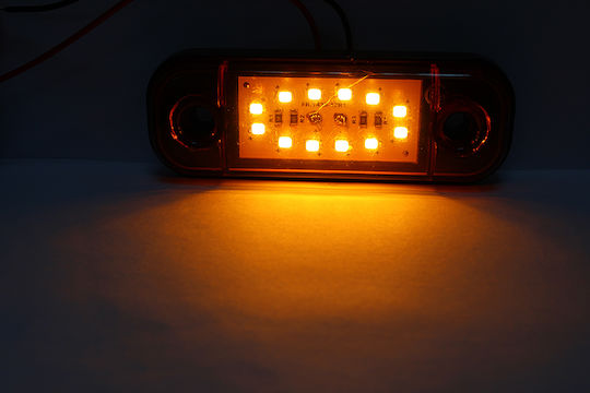 Комплект 5 LED габаритни светлини 12 LED 12/24 V Кехлибарени 84 Mm 0175s