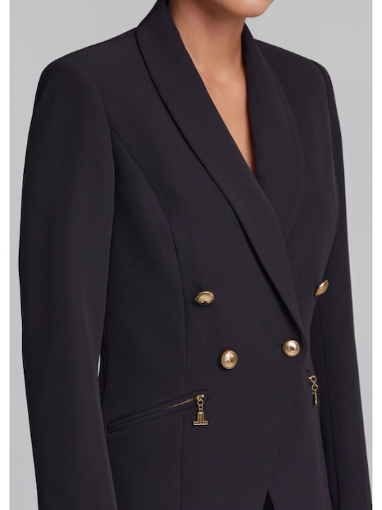 Lynne Women's Double-Breasted Black Blazer