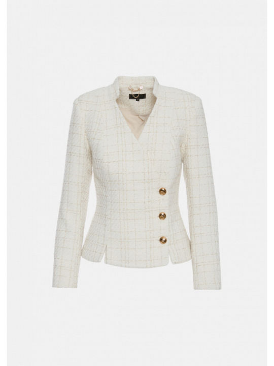 Lynne Γυναικείο Μεσάτο Σακάκι Off White