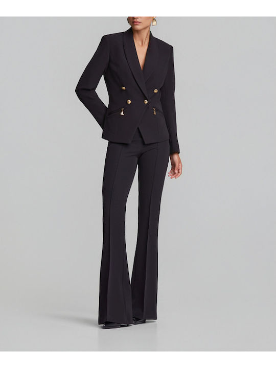 Lynne Women's Double-Breasted Black Blazer