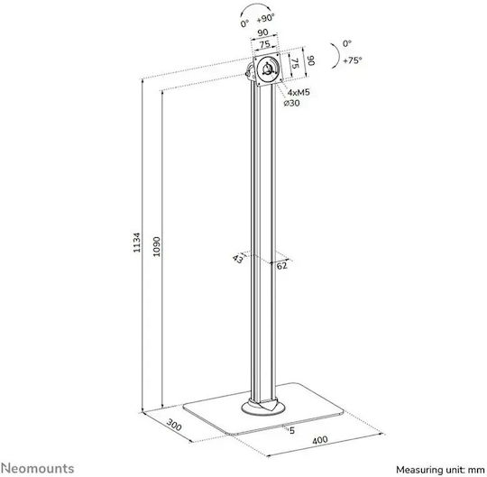 Neomounts FL15-627BL1 Floor Tablet Stand in Color