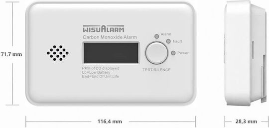 Wisualarm 24-Zonen-Kohlenmonoxid-Detektor CO