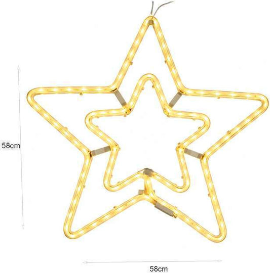 Stea de Crăciun Metalică cu Lumină LED Alb Cald 58x58 cm Stea de Crăciun Metalică cu Lumină LED Alb Cald 58x58 cm