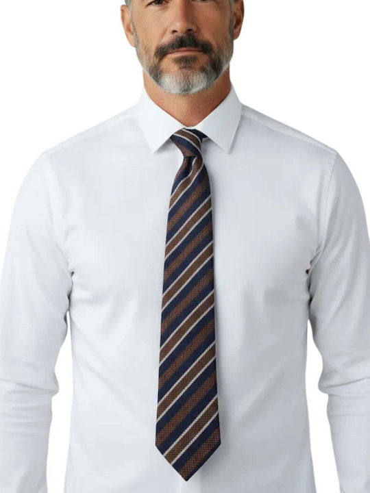 Monte Napoleone Men’s Silk Tie in Brown