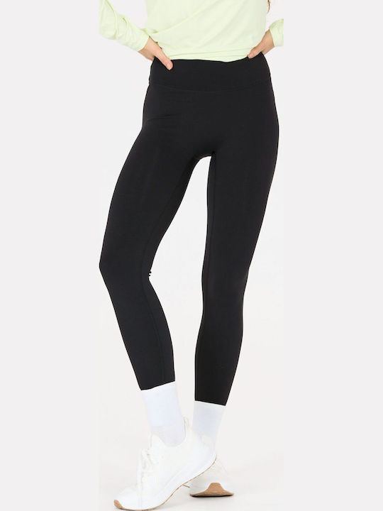 Trainingsleggings für Damen Lang Formend Black