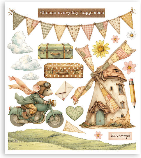 Албум с Декорации Rub-on Комплект 20.5×23 cm Stamperia Cozy Family