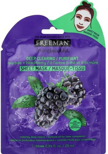 Freeman FeelingBeautiful Tea Tree & Blackberry Sheet Mask 25ml