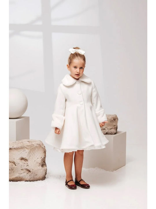 Baby Bloom Haină de Exterior Albă pentru Botez