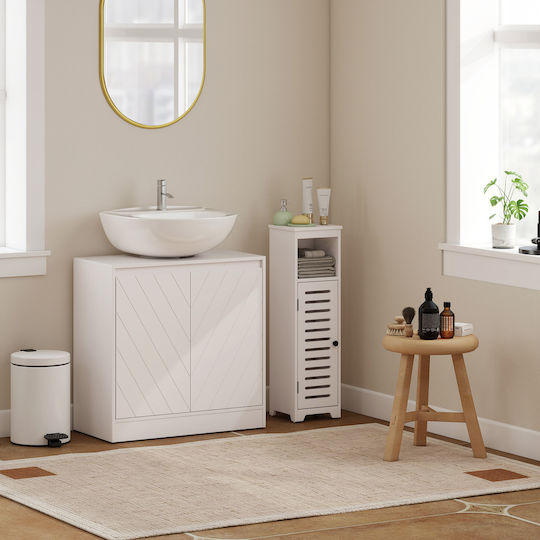 HomCom Πάγκος χωρίς Νιπτήρα Μελαμίνη Μ60xΒ30xΥ59.8cm Λευκό