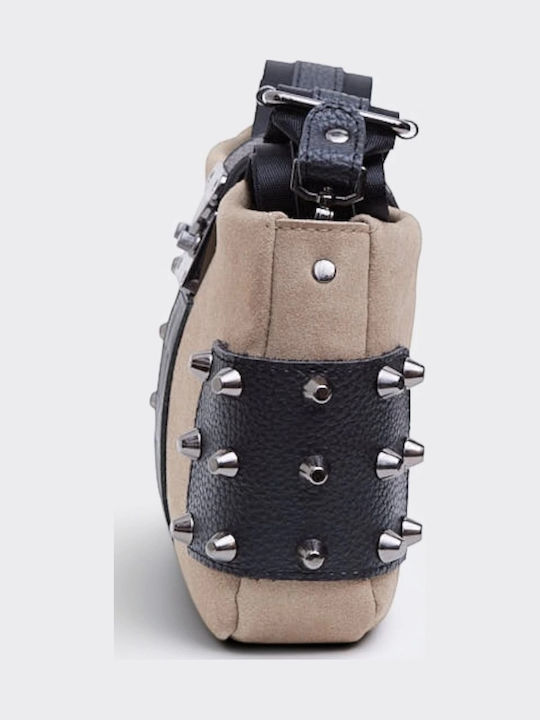 City Lady Δερμάτινο Γυναικείο Clutch Suede Μπεζ