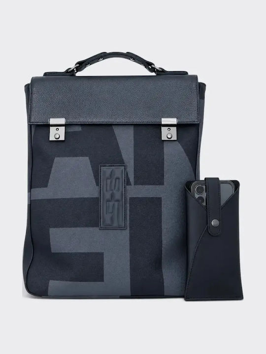 Ea Logo Grey Leather Women's Backpack