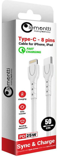 3mk Hyper N-series Кабел USB-C M към Lightning M 0.5 M 25 W Бял
