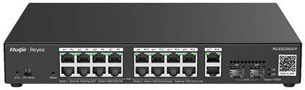 Ruijie RG-ES220GS-LP Managed L2 PoE Switch with 18 Gigabit (1Gbps) Ethernet Ports and 2 SFP Ports