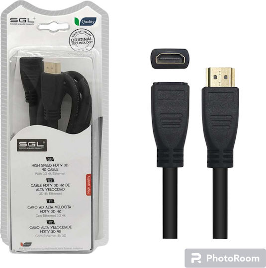 SGL HDMI-Kabel mit HDMI-Stecker 1,5 m Schwarz