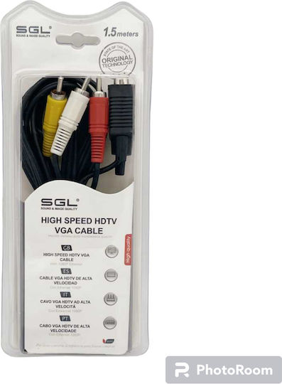 SGL HDMI-Kabel mit HDMI-Stecker 1,5 m Schwarz