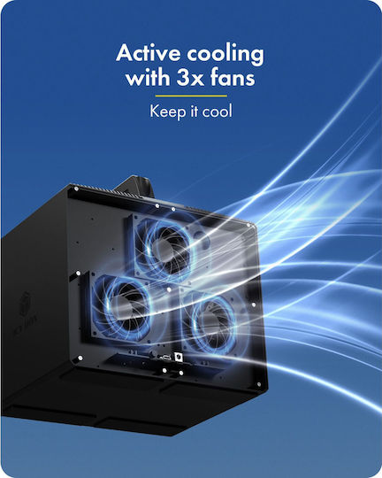 Icy Box External Θήκη για Σκληρό Δίσκο SATA III με σύνδεση Serial Type-C