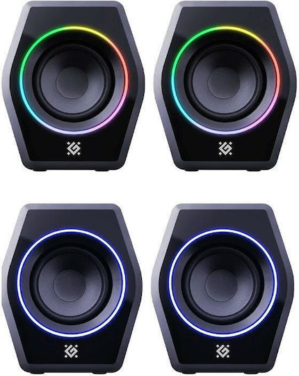 Defender Solar 9 Ηχεία Υπολογιστή 2.0 με RGB Φωτισμό και Ισχύ 10W Μαύρα