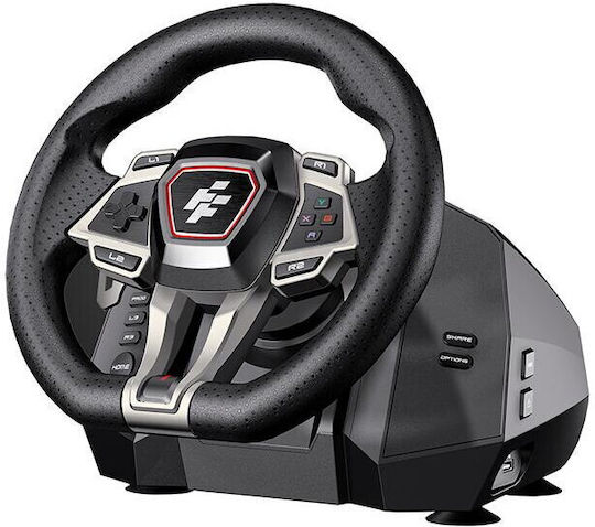 FlashFire Imola F107 Volan pentru jocuri cu schimbător de viteze și pedale pentru PC / PS4 / PS5 / Xbox Series X/S cu 900° de rotație