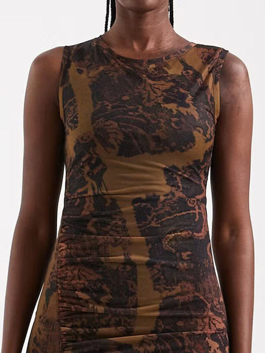 Rochie de Seară Maxi de Vară cu Transparență Downtown Brown