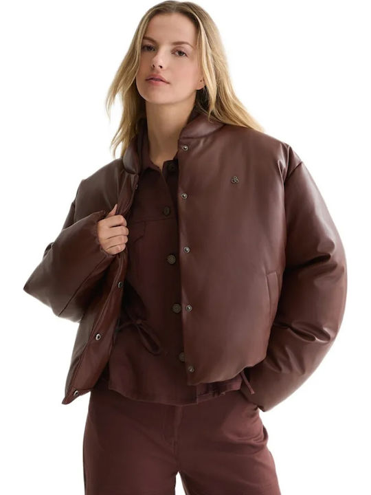 Scotch & Soda Kurze Damen-Winterjacke Bitter Chocolate