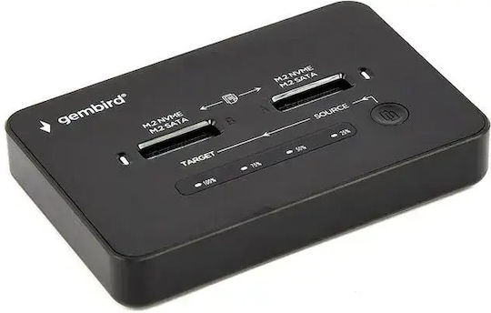 Gembird Dd2-u3m2 Desktop Dual Drive Usb Type-c M.2 Nvme Sata Ssd Docking Station Black Gem
