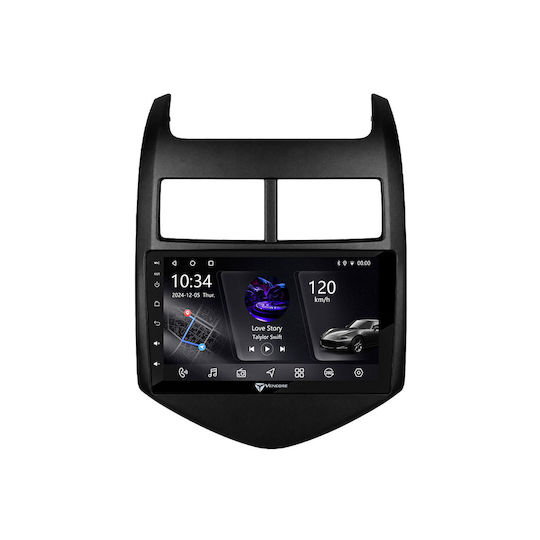Vencore 3236-10005-0243b Android-15-Multimedia-Display 9" Px5s Octa-Core 2 GB/32 GB IPS-Frontblende CarPlay Android Auto Unterstützung Für 360°-Kamera Chevrolet Aveo 2011–2017 – Schwarz 3236-10005-0243b